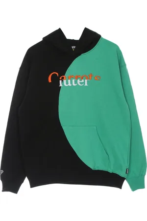 IUTER Sweathshirts & Hoodies, Herre, Sort, L, Bomuld, Sort Split Hoodie med Guleroddesign
