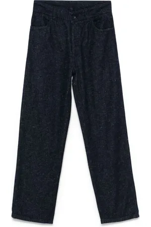 Baserange Jeans, Dame, Blå, L, Bomuld, Højtaljede lige jeansbukser