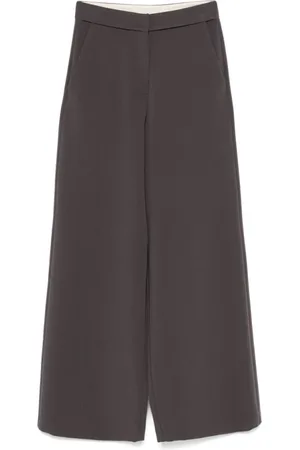 ALYSI Bukser, Dame, Grå, M, Polyester, Mørkegrå Wide-Leg Palazzo Bukser