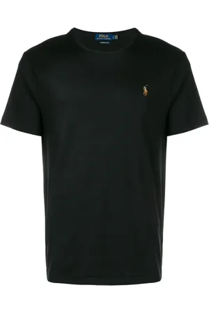 Ralph Lauren Top, Herre, Sort, S, Bomuld, Broderet Slim Fit Bomulds T-shirt