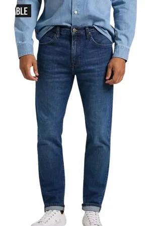 Lee Jeans, Herre, Blå, W36, Bomuld, Slim Fit High Waist Zip Fly Jeans