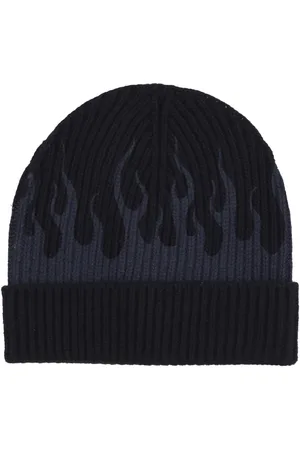 Vision Of Super Tilbehør, Herre, Sort, ONE SIZE, Uld, Flames Beanie Hat Sort/Grå