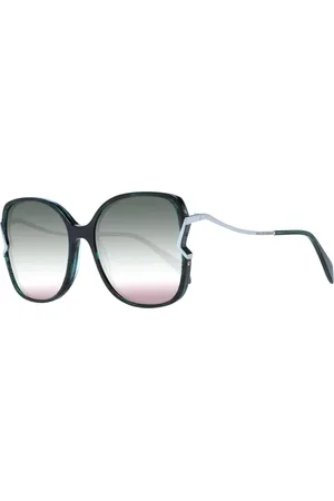 ANA HICKMANN Tilbehør, Dame, Grøn, ONE SIZE, Uld, Grøn Square Acetat Solbriller med Gradient Linser