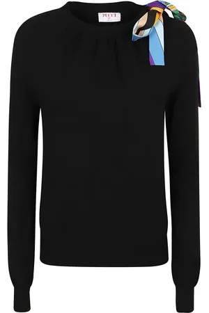 Emilio Pucci Strik, Dame, Sort, S, Uld, Sort Sweater til Kvinder Aw24