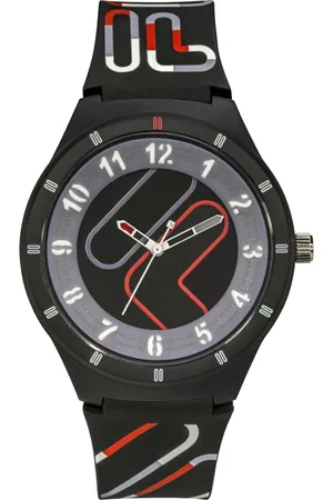 Fila Tilbehør, unisex, Sort, ONE SIZE, Tyl, Unisex Voksen Ur style 44 mm Rem Silikone 38-324