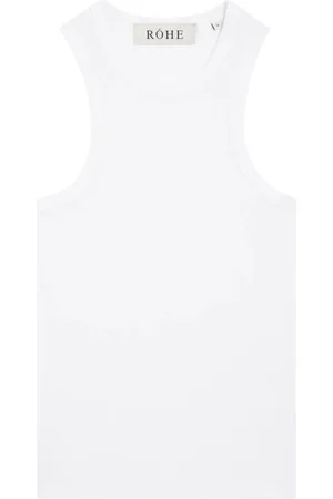 Rohe Top, Dame, Hvid, M, Bomuld, Rib Tank Top i Optisk Hvid