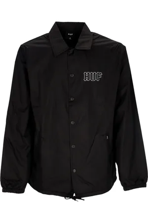 Huf Jakke, Herre, Sort, XL, Uld, Sort Coach Jakke med knaplukning