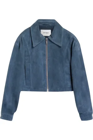 Ivy & Oak Jakke, Dame, Blå, L, Suede, Lena Blazer