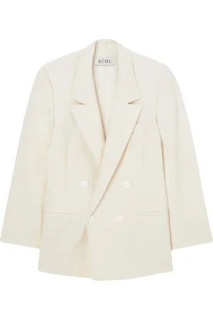 Rohe Jakke, Dame, Hvid, M, Uld, Off- Dobbeltradet Uld Blazer