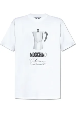 Moschino Top, Herre, Hvid, S, Bomuld, T-shirt med print