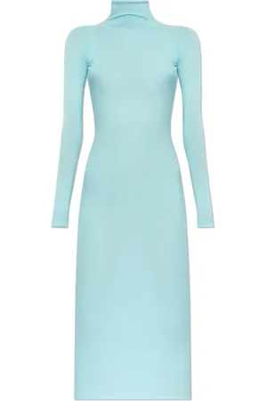 Alaïa Kjole, Dame, Blå, XS, Turtleneck kjole