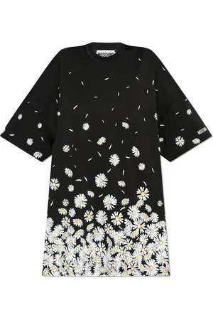 Moschino Kjole, Dame, Sort, 3XS, Bomuld, Kjole med blomstermønster
