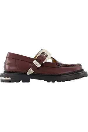 TOGA PULLA Sko, Dame, Rød, 39 EU, Læder, Burgundy Læder Loafers Spids Tå