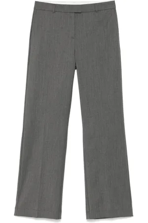 Herskind Bukser, Dame, Grå, L, Polyester, Mørkegrå Plisserede Cropped Bukser