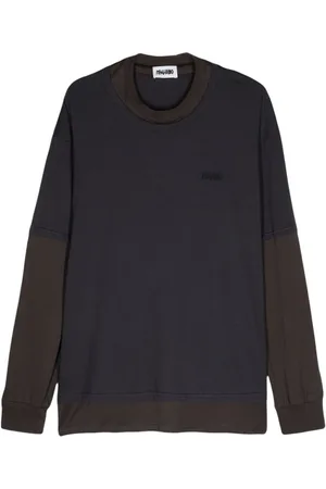 MAGLIANO Sweathshirts & Hoodies, Herre, Grå, 2XS, Bomuld, Oversized Crew-neck Tee i Blå/Grå