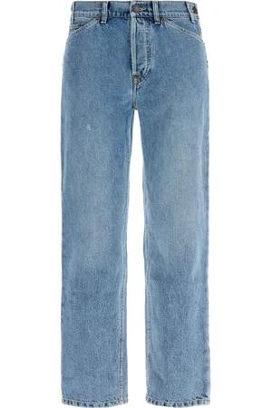 Moschino Jeans, Dame, Blå, XS, Denim, Justerbar Talje Slim Fit Jeans i Distressed Denim
