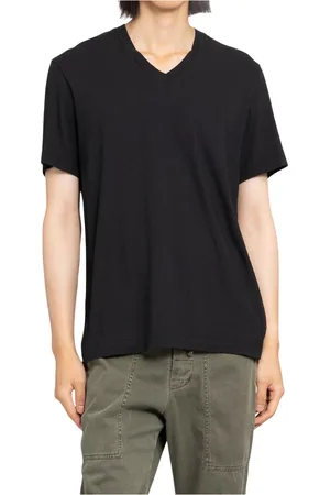 James Perse Top, Herre, Sort, 2XL, Sort V-Neck T-shirt Korte Ærmer