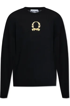 Moschino Strik, Herre, Sort, L, Uld, Sweater med logo
