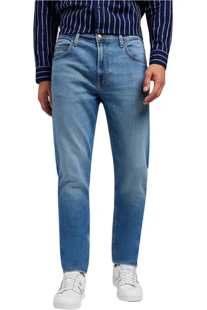 Lee Jeans, Herre, Blå, W32 L32, Bomuld, Slim Straight Regular Fit Jeans