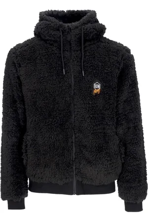 DOLLY NOIRE Sweathshirts & Hoodies, Herre, Grå, M, Uld, Sherpa Zip Hoodie Graphite