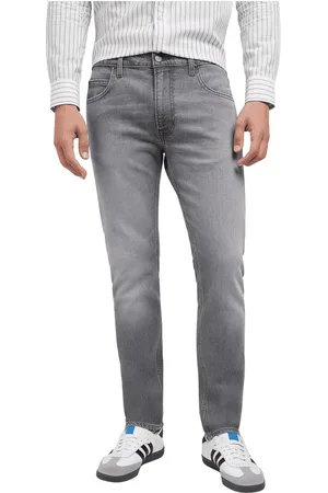 Lee Jeans, Herre, Grå, W36 L32, Slim Fit Straight Leg Zip Fly Jeans