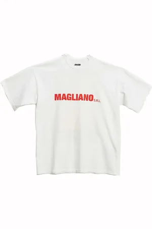 MAGLIANO Top, Herre, Hvid, M, Bomuld, Grafisk Print Hvid T-shirt