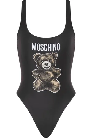 Moschino Badetøj, Dame, Sort, S, Uld, Sort havetøj med logoprint