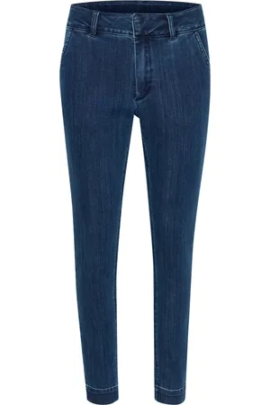 Kaffe Jeans, Dame, Blå, XL, Denim, Mørkeblå Denim 7/8 Jeans