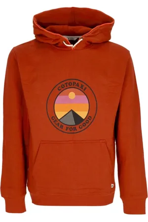 COTOPAXI Sweathshirts & Hoodies, Herre, Brun, S, Bomuld, Krydret Herre Hoodie med Retrostil