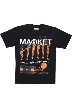 MARKET Top, Herre, Sort, XL, Bomuld, Hvid Herre Jump Shot Tee
