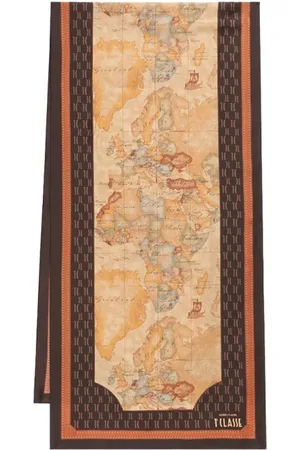 ALVIERO MARTINI 1A CLASSE Tilbehør, Dame, Brun, ONE SIZE, Uld, Geo Classic Marrone Silketørklæde