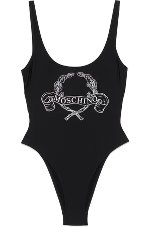 Moschino Badetøj, Dame, Sort, S, Nylon, Sort Havetøj Badedragt Front Print