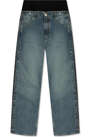 Alaïa Jeans, Dame, Blå, S, Uld, Jeans med aftagelige side striber