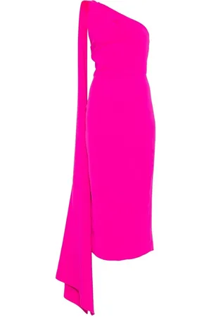 Solace Kjole, Dame, Lyserød, 2XS, Uld, Magenta One-Shoulder Kjole med Tørklæde
