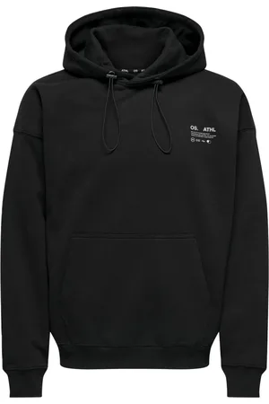 Only & Sons Sweathshirts & Hoodies, Herre, Sort, M, Afslappet Hættetrøje Sweatshirt
