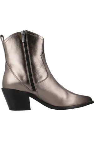 Carmela Sko, Dame, Grå, 37 EU, Tyl, Western Style Cowboy Støvler