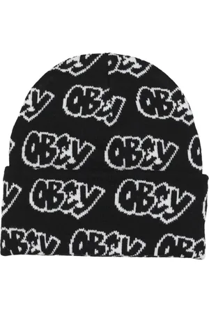 Obey Tilbehør, Herre, Flerfarvet, ONE SIZE, Uld, Sort Multi Beanie Hat med Micro Rib