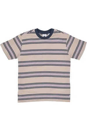 Element Top, Herre, Brun, S, Bomuld, Stribet Crew Neck Tee Oxford Tan