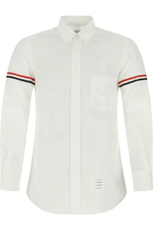 Thom Browne Skjorte, Herre, Hvid, M, Bomuld, Klassisk hvid bomuldsskjorte