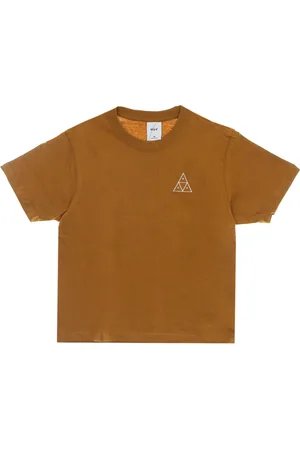 Huf Top, Dame, , M, Bomuld, Broderet Trekant Afslappet Tee Brændt