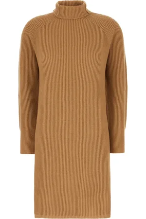 Max Mara Kjole, Dame, Brun, L, Uld, Elegant Kjole Samling