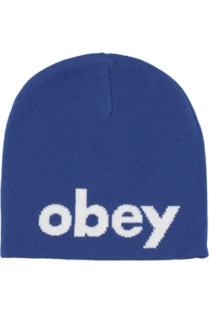 Obey Tilbehør, Herre, Blå, ONE SIZE, Uld, Blå Surf Beanie Hat Stretch Fabric