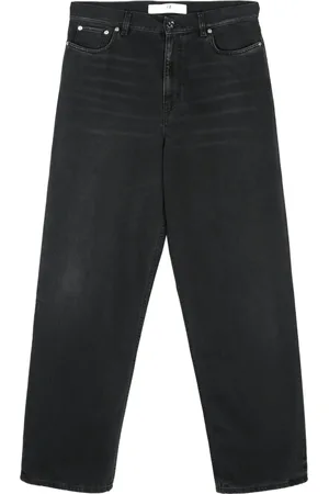 Séfr Jeans, Herre, Sort, W34, Bomuld, Sorte Brede Skårede Jeans