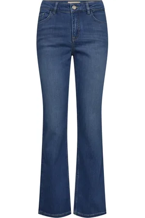 Mos Mosh Jeans, Dame, Blå, W29, Flare Cut High Waist Jeans