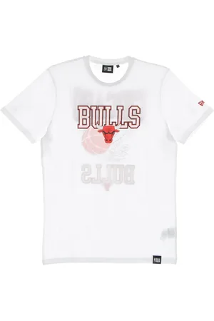 New Era Sport, Herre, Hvid, XL, Bomuld, Chicago Bulls Basketball Hoop Grafisk Tee