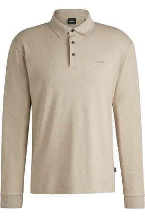HUGO BOSS Top, Herre, , M, Bomuld, Langærmet polo med logo