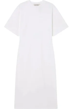 Rohe Kjole, Dame, Hvid, S, Bomuld, Hvid Jersey Fitted T-shirt Kjole