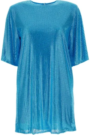 GIUSEPPE DI MORABITO Kjole, Dame, Blå, S, Mesh Embellished T-Shirt Kjole