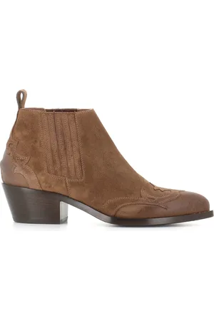 SARTORE Sko, Dame, , 40 EU, Suede, Suede Cowboy Støvler med Broderi