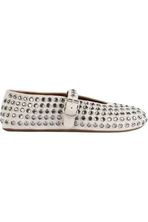 Alaïa Sko, Dame, , 35 EU, Læder, Rhinestone-udsmykkede læderballerinaer
